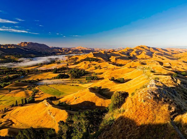 kullar, new zeeland, hajk, vandra, blå himmel